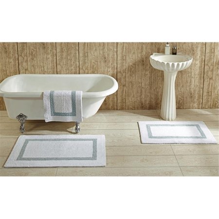 BETTER TRENDS Better Trends BAHO1724WHBL Hotel Collection Bathrug; White & Blue - 17 x 24 in. Set of 2 BAHO1724WHBL